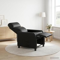 Massage Relaxsessel Schwarz Kunstleder