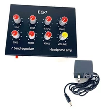 EQ-7 Audio Signal Headset Amplifier 7-Band EQ Equalizer 2 Channel Digital 