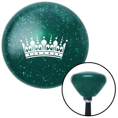 White Queens Crown Green Retro Metal Flake Shift Knob w/ M16x1.5 Insert Shifter