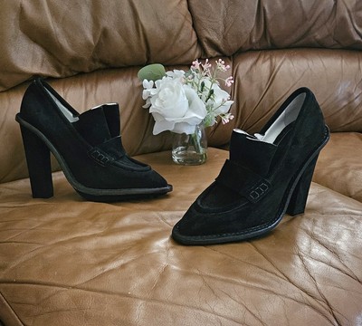 Women's Balenciaga Black Suede Ankle Block Heels Size 7 US (EXCELLENT)