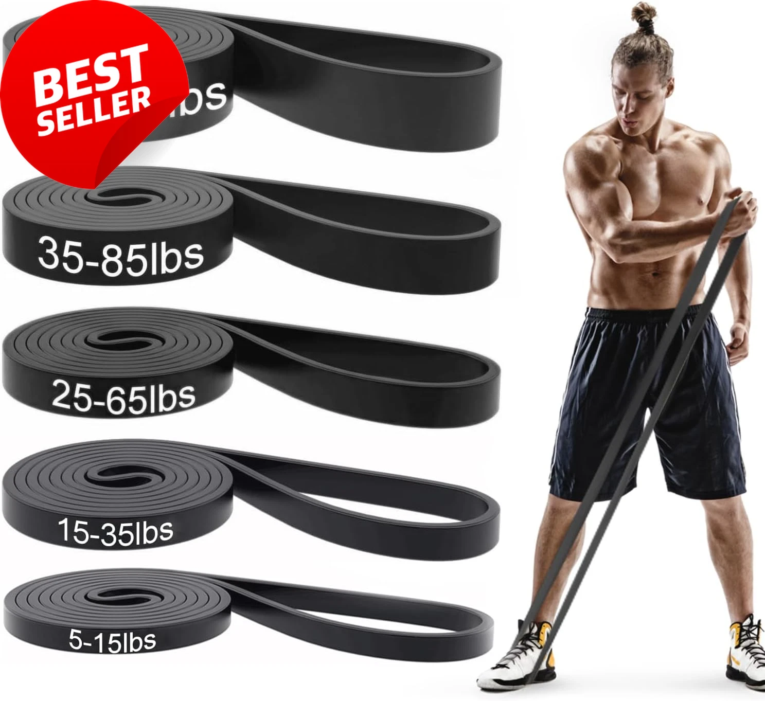 Pull Up Resistance Bands Set Workout Stretch Fitness Training Men Women