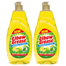 2X Elbow Grease Washing Up Liquid, Lemon Fresh 600ml Power Degreaser 5.41 per litre