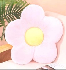 2x Flower Shaped Pink Plush Cushion Chair Seat Pads