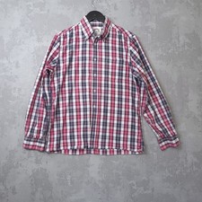 Brutus Shirt Men's Large Red Checkered Cotton Trim Fit Long Sleeve Button-Down