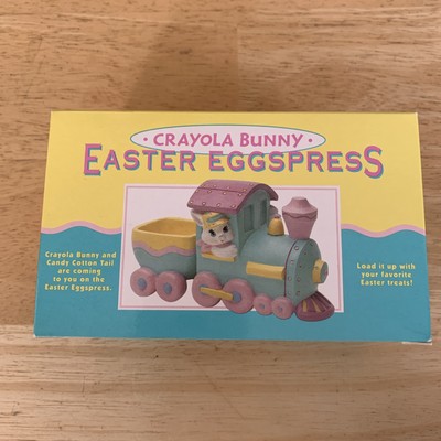 Vintage Crayola Bunny Easter Eggspress 1993 Hallmark Easter Treat Holder In Box