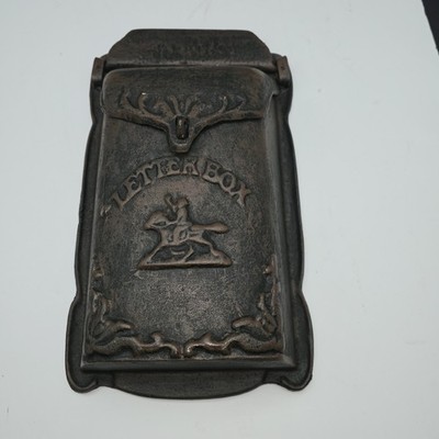 Cast Iron Mailbox Letterbox Wall Mount with Horse Mail Carrier 12 l/4'' x 7 l/4''