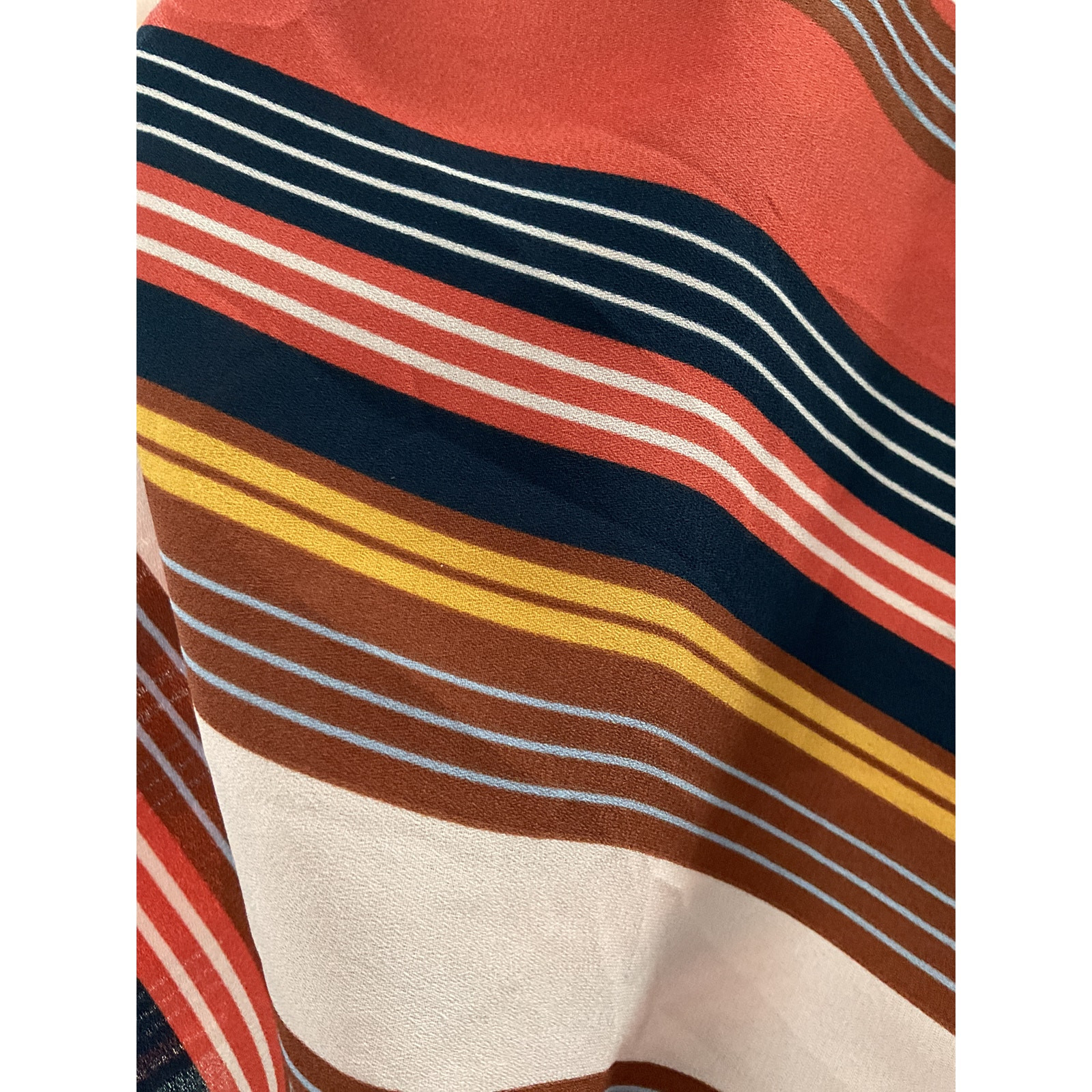 LOFT Brown Polyester Striped Blouse - image 4