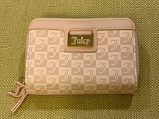 Juicy Couture Miss Juicy Double Zip Around Wallet Pink Lemonade Grid Logo