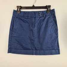 Vineyard Vines Womens Navy Blue Cotton Stretch Chino Mini Skirt Size 2 Preppy