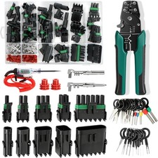 401PCS 25 Sets Weather Pack Connectors Kit, 1 2 3 4 6 Pin Automotive Electrical