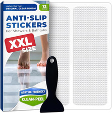 XXL Anti Slip Shower Stickers 12 PCS, Invisible Non-Slip Shower Strips for Adult