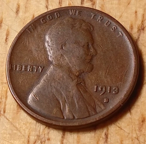 Lincoln Wheat Cent 1913 S VG ++#23