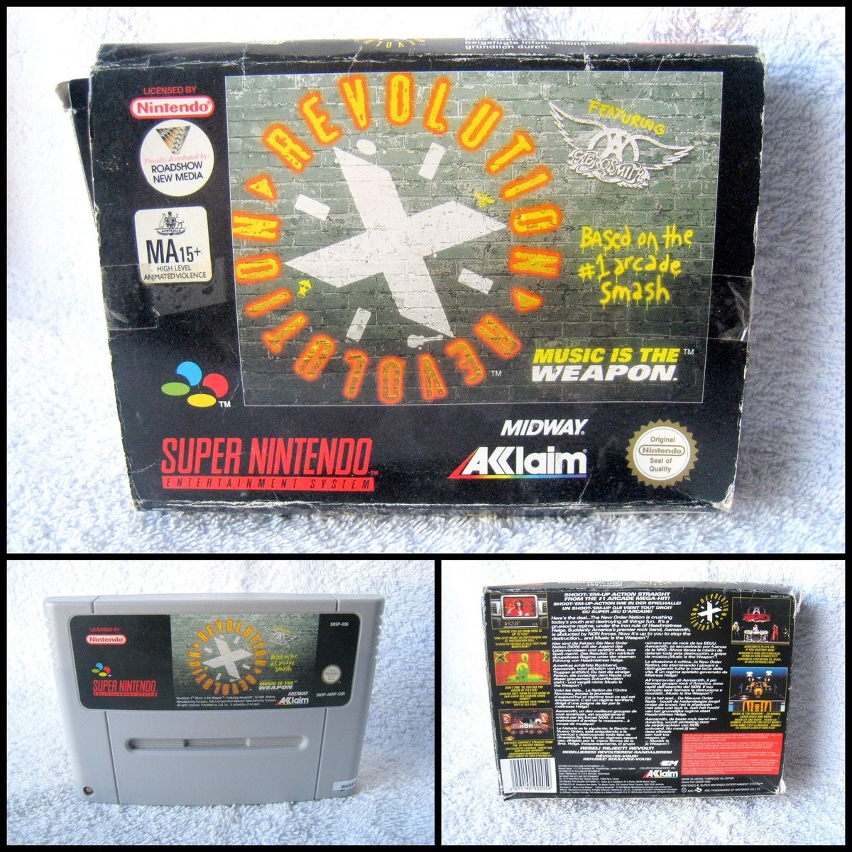 Super Nintendo SNES Video Game Revolution X Featuring Aerosmith