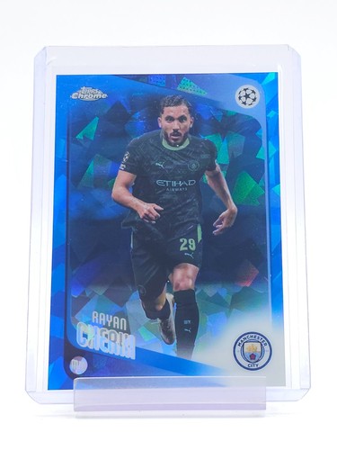 RAYAN CHERKI 2025-26 TOPPS CHROME UCL SAPPHIRE SOCCER #1 MANCHESTER CITY Q2045
