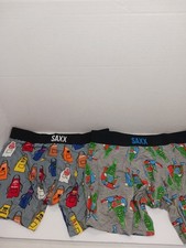 Saxx Vibe Boxer Brief Ball Park Pouch Beers & Grill Men's Sz S Underwear NEW!