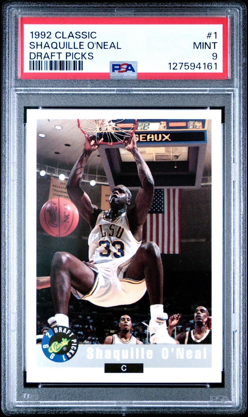 1992 CLASSIC DRAFT PICKS #1 SHAQUILLE O'NEAL PSA 9
