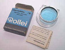 ROLLEI ROLLEIFLEX BAY III LIGHT BLUE FILTER W/ PLASTIC CASE - MINTY CLEAN IN OB