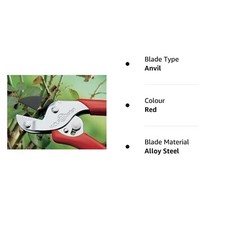 Cisaille de jardin élagueur d'enclume Wolf-Garten (acier au chrome, rouge)