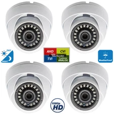 Evertech 4x CCTV Security Camera Indoor Outdoor 1080p HD TVI CVI AHD Analog
