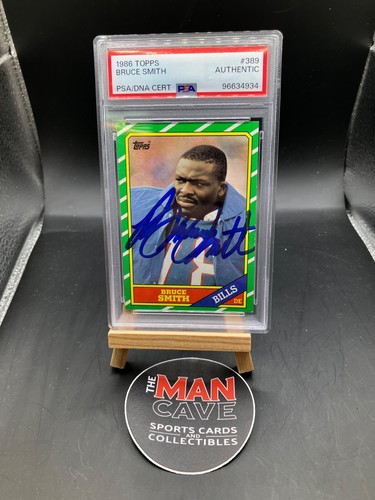 Bruce Smith 1986 Topps ROOKIE CARD RC #389 PSA/DNA AUTO AUTOGRAPH 👀🦬🏈🔥 ...