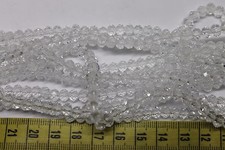 98 Beads Loose 6x4mm Crystal Clear Glass Faceted Rondelle Beads