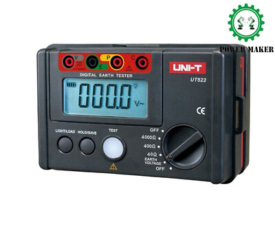 Uni-T UT522 Digital Earth Ground Resistance Tester Ohm AC Voltage Meter w/ Case