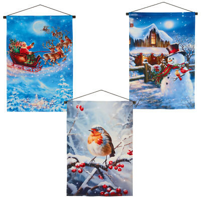 Weihnachtsbild Glasfaserbeleuchtung 60 cm x 40 cm Stoffrolle