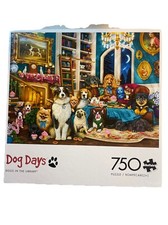 Dog days puzzle Dogs in The Library 17330 Buffalo 750 Pcs Brigid Ashwood SKUGT1
