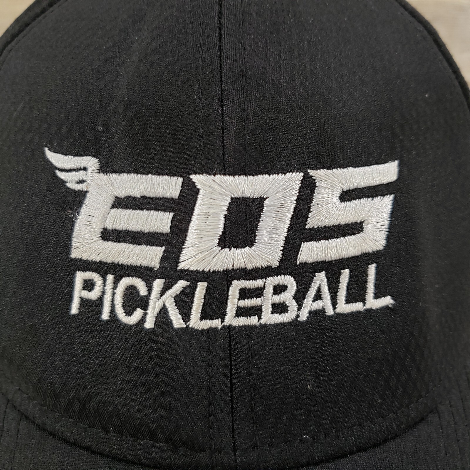EOS Pickleball Hat Cap Strap Back Black Spell Out… - image 2
