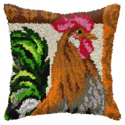 Orchidea Latch Hook Kit: Cushion: Large: Rooster