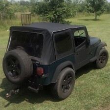 For 1987-1995 1988 Jeep Wrangler Yj Soft Top Half Doors Sailcloth Black 9870215 For 1987-1995 1988 Jeep Wrangler Yj Soft Top Half Doors Sailcloth Black 9870215