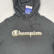 Champion Women's Small Black Powerblend Logo Hoodie New With Tag