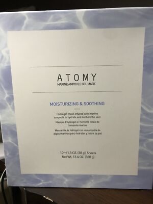 ATOMY Marine Ampoule Gel Mask 38g (10 )Moisturizing Soothing Hydrogel Mask Sheet