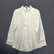 Harriton Button Down Long Sleeve Ladies Darted Oxford Shirt Crisp White - XL