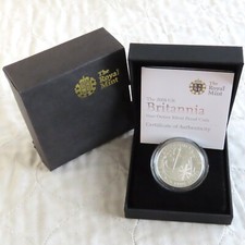 2008 SILVER PROOF £2 1oz BRITANNIA BOXED/COA/OUTER - mintage 2,500