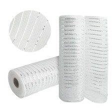 2 Rolls White Deco Mesh Ribbon 10 in x 30 ftBasic Metallic Deco Mesh RibbonRo...