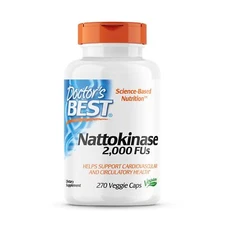 Doctor's Best Nattokinase 270 Veggie Caps Non GMO Vegan Gluten Free Supplement