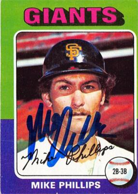 Mike Phillips autographed baseball card (San Francisco Giants) 1975 Topps #642
