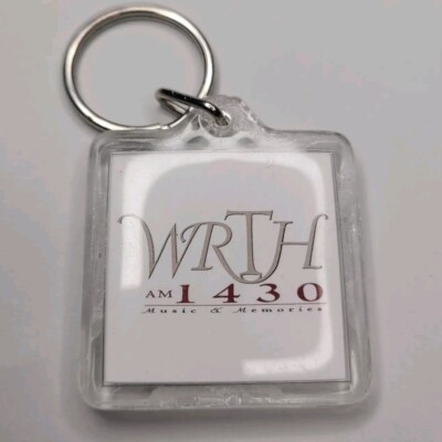 Vtg WRTH 1430 AM Music & Memories St Louis Keychain Key Ring USA Missouri Radio