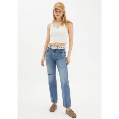 URBAN OUTFITTERS BDG Loose Straight Jean 26 Womens Blue Distressed