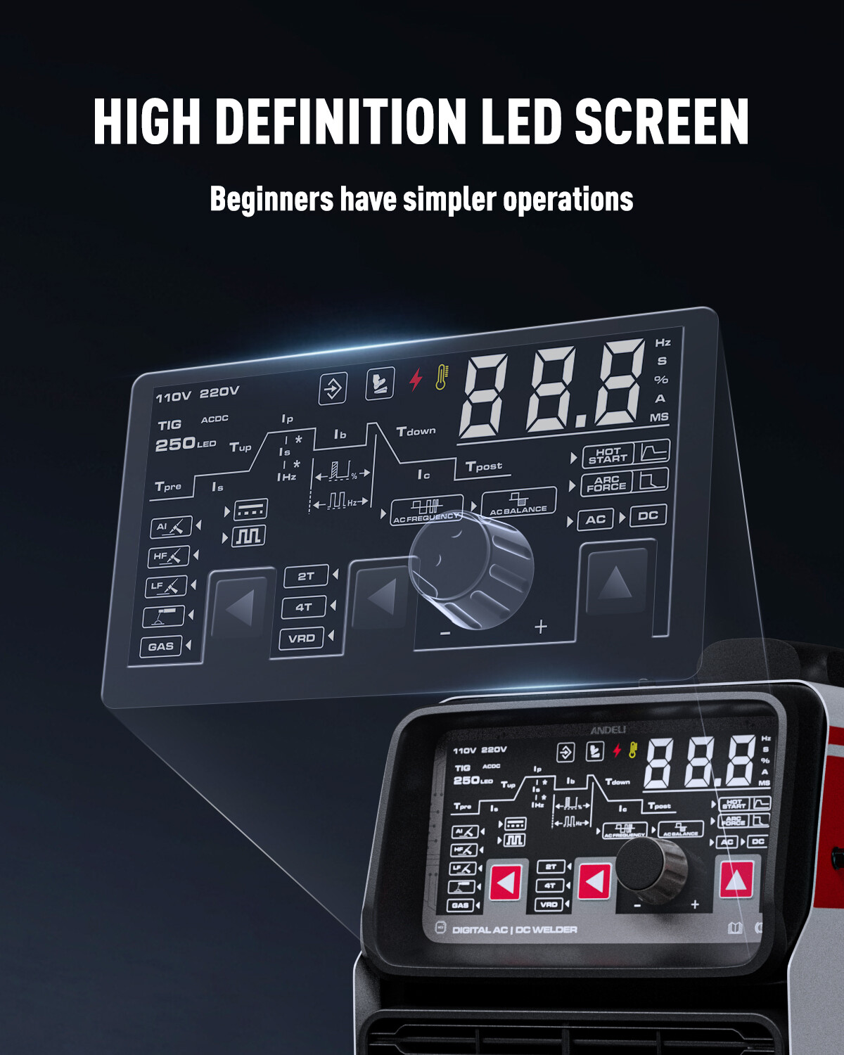 HF TIG/LIFT TIG/MMA 3 in 1 Digital TIG Welding Machine with Foot Pedal