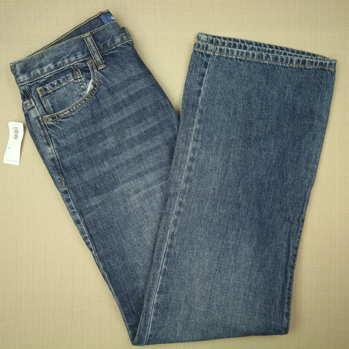 Old Navy Loose Fit Jeans Boy\'s Size 18 Adjustable Waist Tabs Medium Wash  NWT | eBay