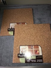 NEW 8 Quartet Cork Tiles 12x12" Corkboard, Wall Bulletin Boards, Natural Brown