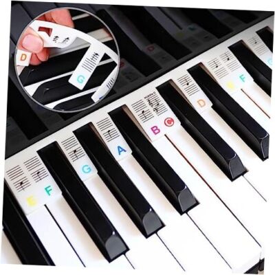  Removable Piano Keyboard Note Labels 88-Key Full Size Silicone Piano Note 