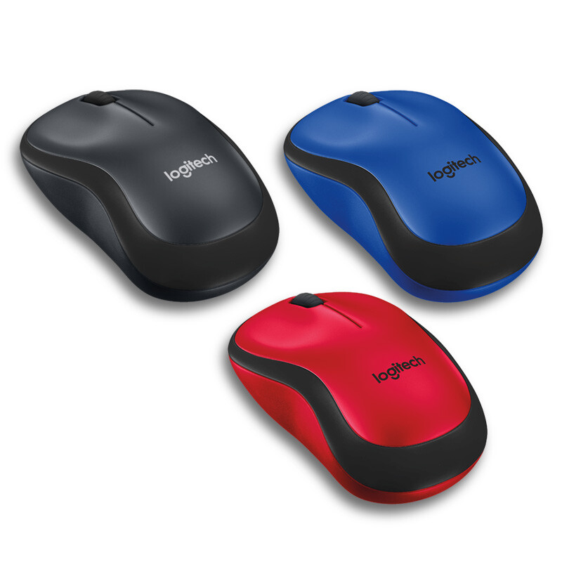 Logitech M220 Silent Wireless Mouse - Black, Red, or Blue 910-004885