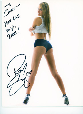 Unidentified signed 8 1/2 x 11 adult film star, actress, model A023
