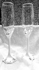 LOVE WEDDING DAY TOASTING CHAMPAGNE FLUTES  RECEPTION BIRTHDAY ANNIVERSARY
