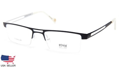 NEW Etnia Barcelona QUEBEC-BK/WH BLACK/WHITE EYEGLASSES 50-18-140 B27mm SPAIN