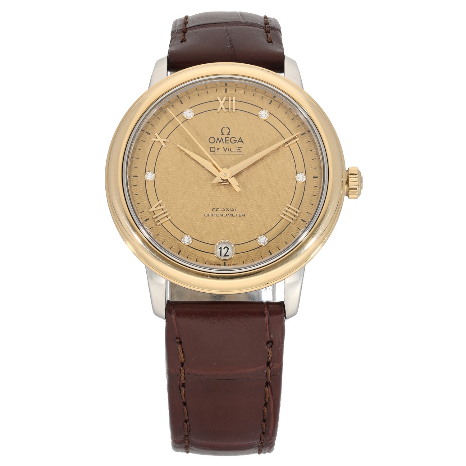 Omega De Ville Prestige Steel & Gold Watch 32.7mm Case Adjustable Strap