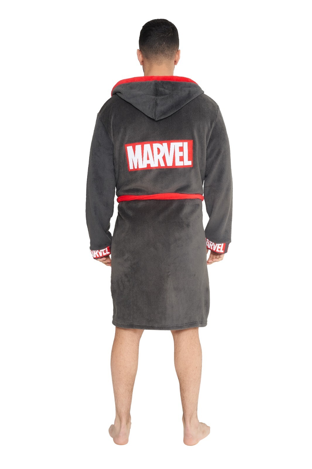 OFFICIAL MARVEL Mens Hooded Bath Robe Soft Fleece Dressing Gown eBay